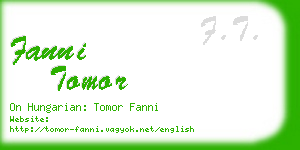 fanni tomor business card